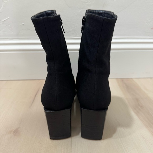 EUC Stewart Weitzman Windy Gore-Tex Black Bootie Boots Women's 9B Square Toe - Picture 6 of 14